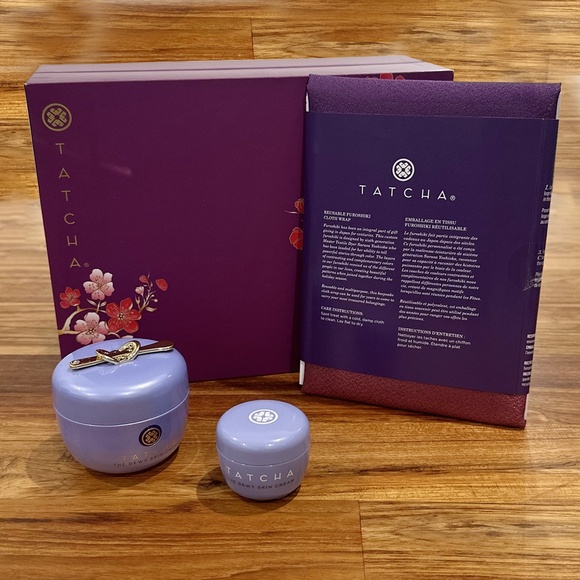 Tatcha Empty Refillable + Mini Serum Jars + Holiday gift box and Furoshiki Wrap - Picture 3 of 16